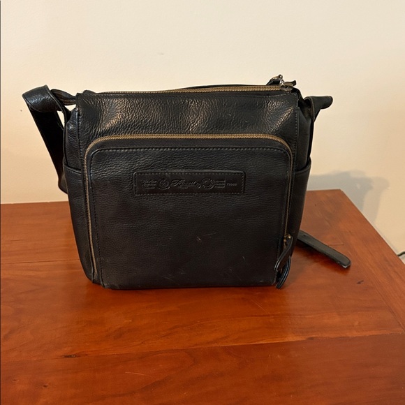 Vintage Fossil Black Pebbled Leather Crossbody Bag Style # 75082 purse handbag - Picture 4 of 11